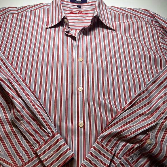 Alan Flusser Button Down Collar Double Button Sleeve Front Pocket Large - Picture 3 of 6